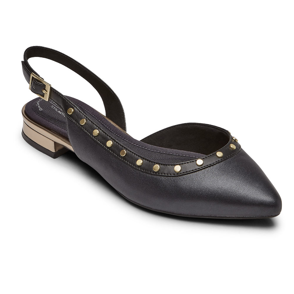 Slingback Rockport Mulher Pretas - Total Motion Zuly Studded - 09286XGVF